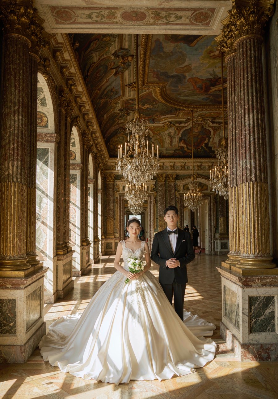 宫廷长廊 AI婚纱照样片